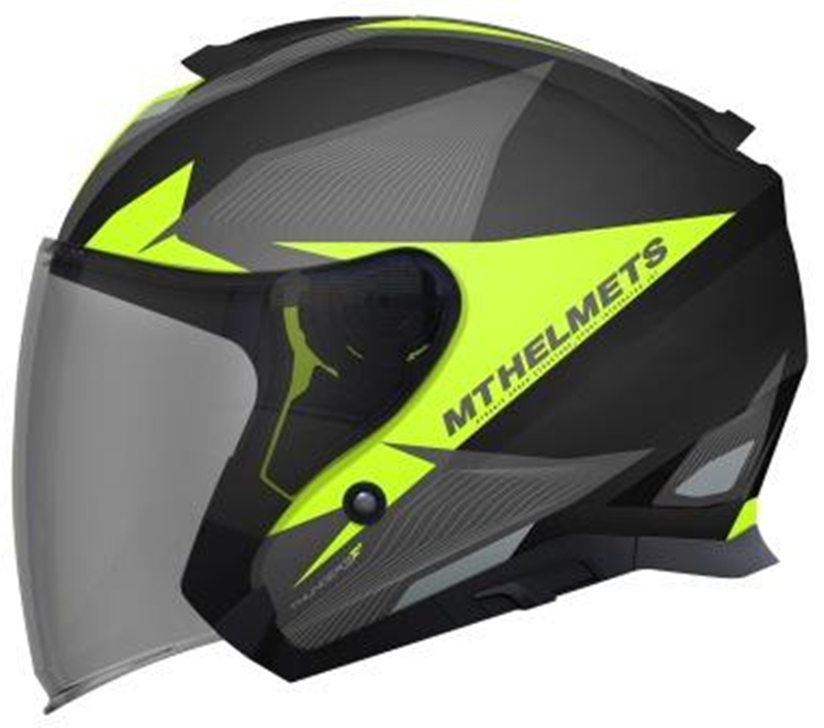 CASCO MOTO MT JET THUNDER 3 SV WING C4 AMARILLO FLUOR MATE XS